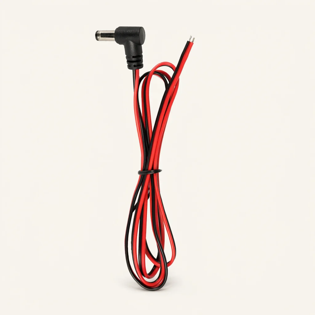 Right-Angle Red & Black DC Cable